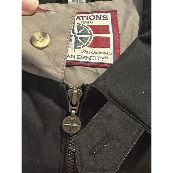 VTG Freightliner Jacket Mens L Black Destinations Bomber American Identity - Picture 7 of 16